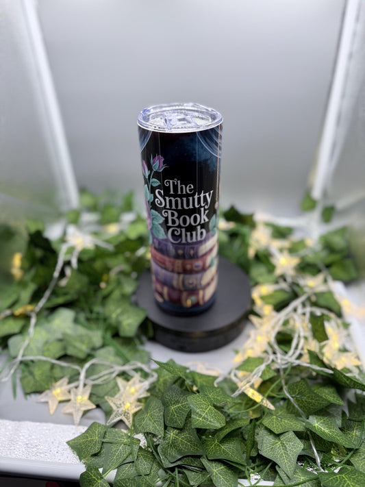Smutty Book Club Tumbler 20oz Skinny | Funny Romance Reader Cup with Lid | Bookish Gift for Coffee & Iced Drinks