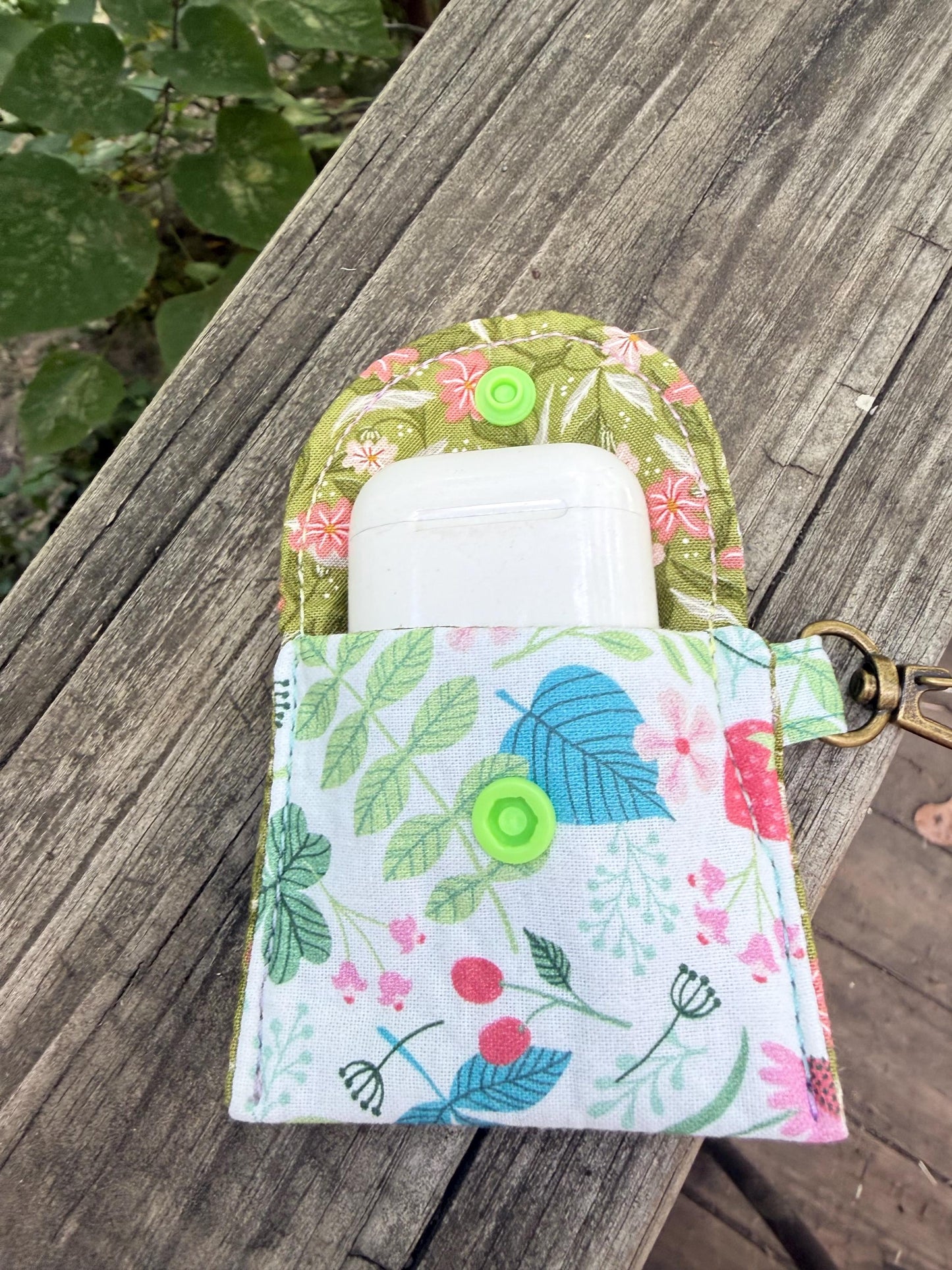 AirPods Case Keychain | Handmade Fabric Earbud Holder | Cute Protective Pouch, Portable Tech Accessory, Gift for Her