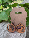 Laser Cut Cat Earrings | Wooden Cat Silhouette Dangles | Lightweight Pet Lover Gift | Cute Feline Jewelry