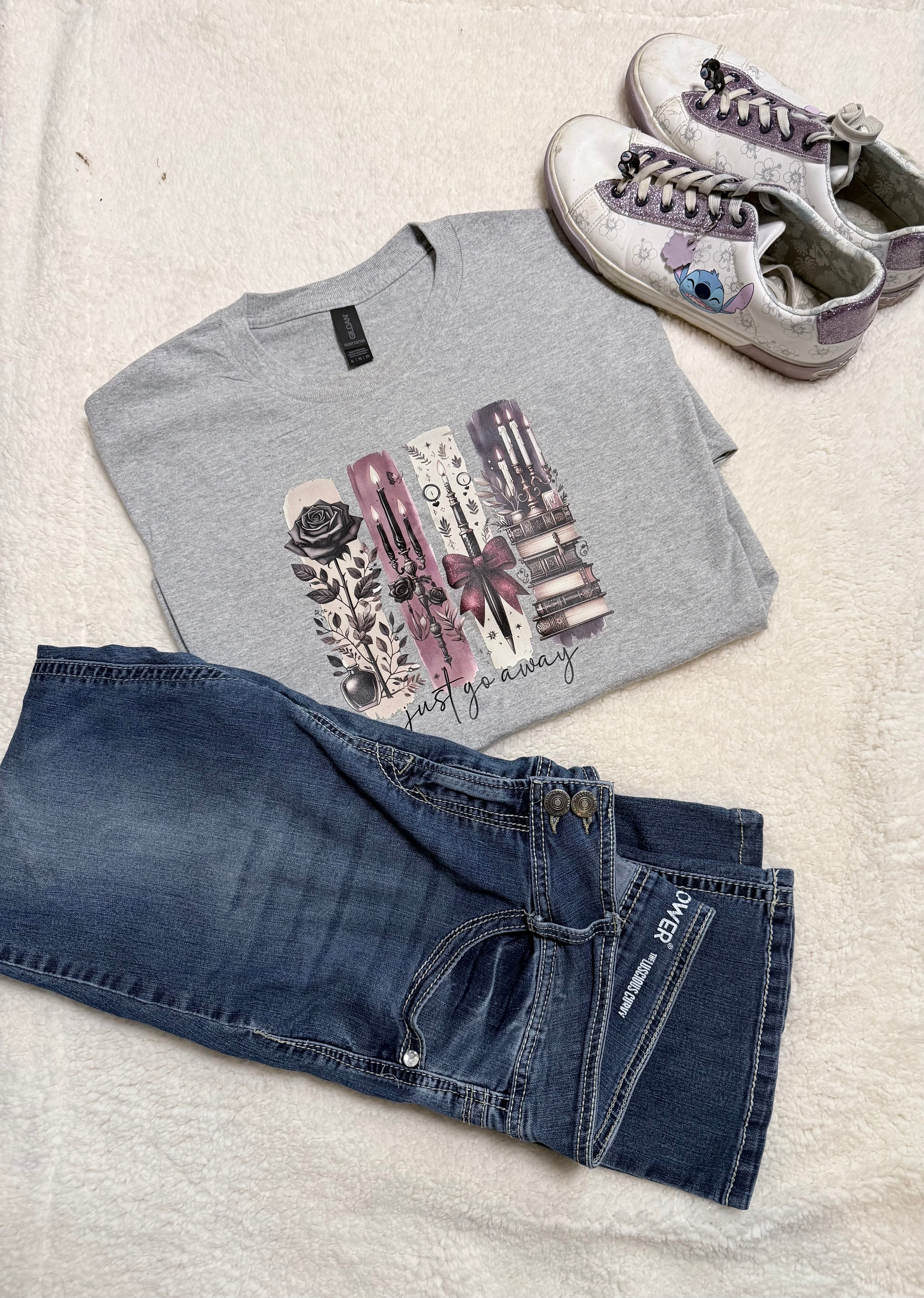 "Just Go Away" Dark Academia Graphic Tee