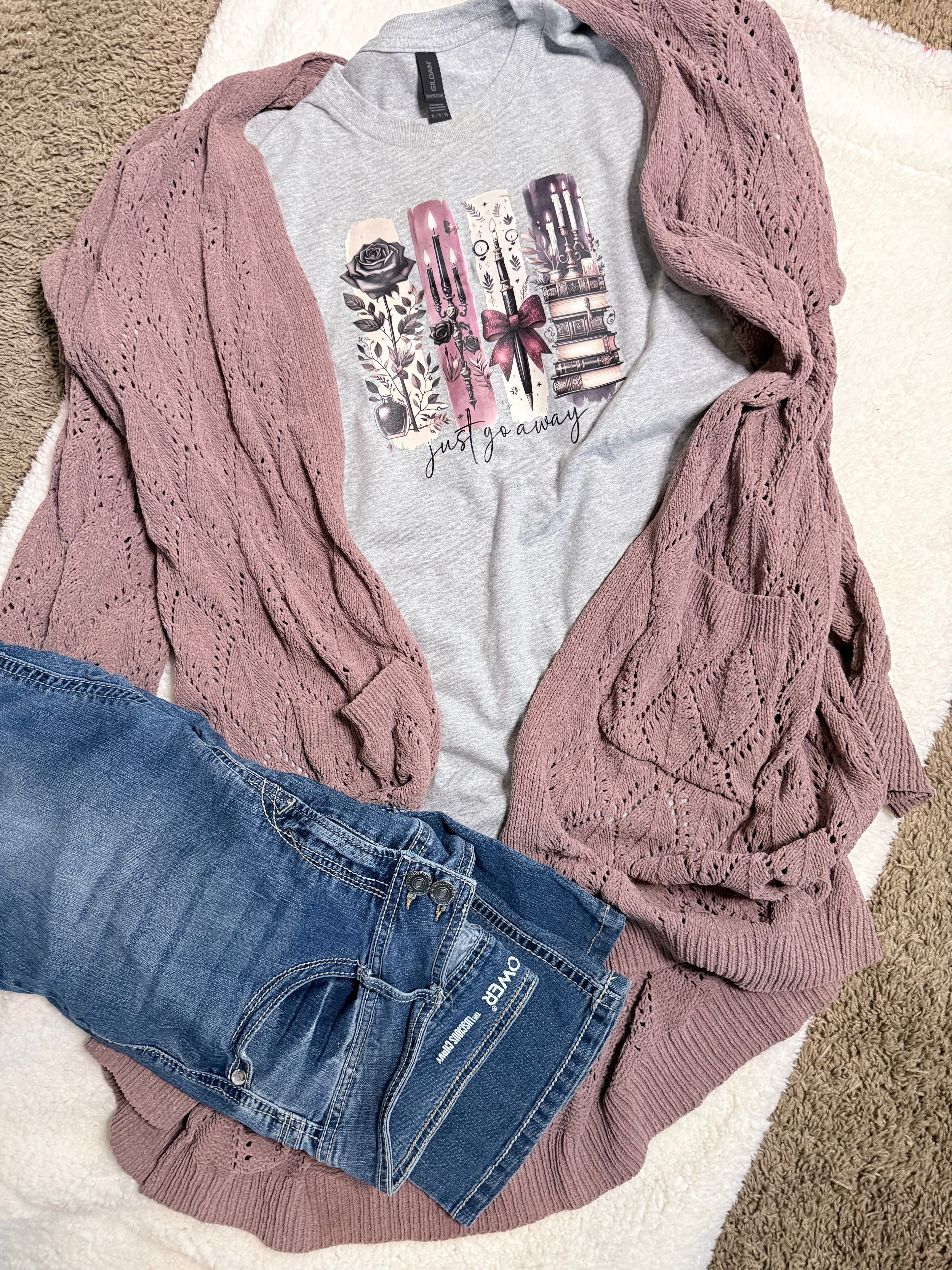 "Just Go Away" Dark Academia Graphic Tee