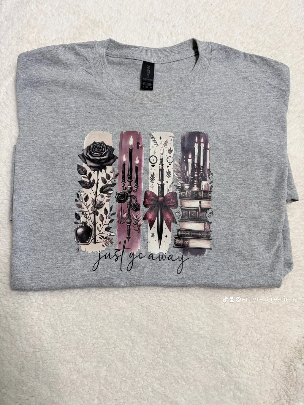 "Just Go Away" Dark Academia Graphic Tee