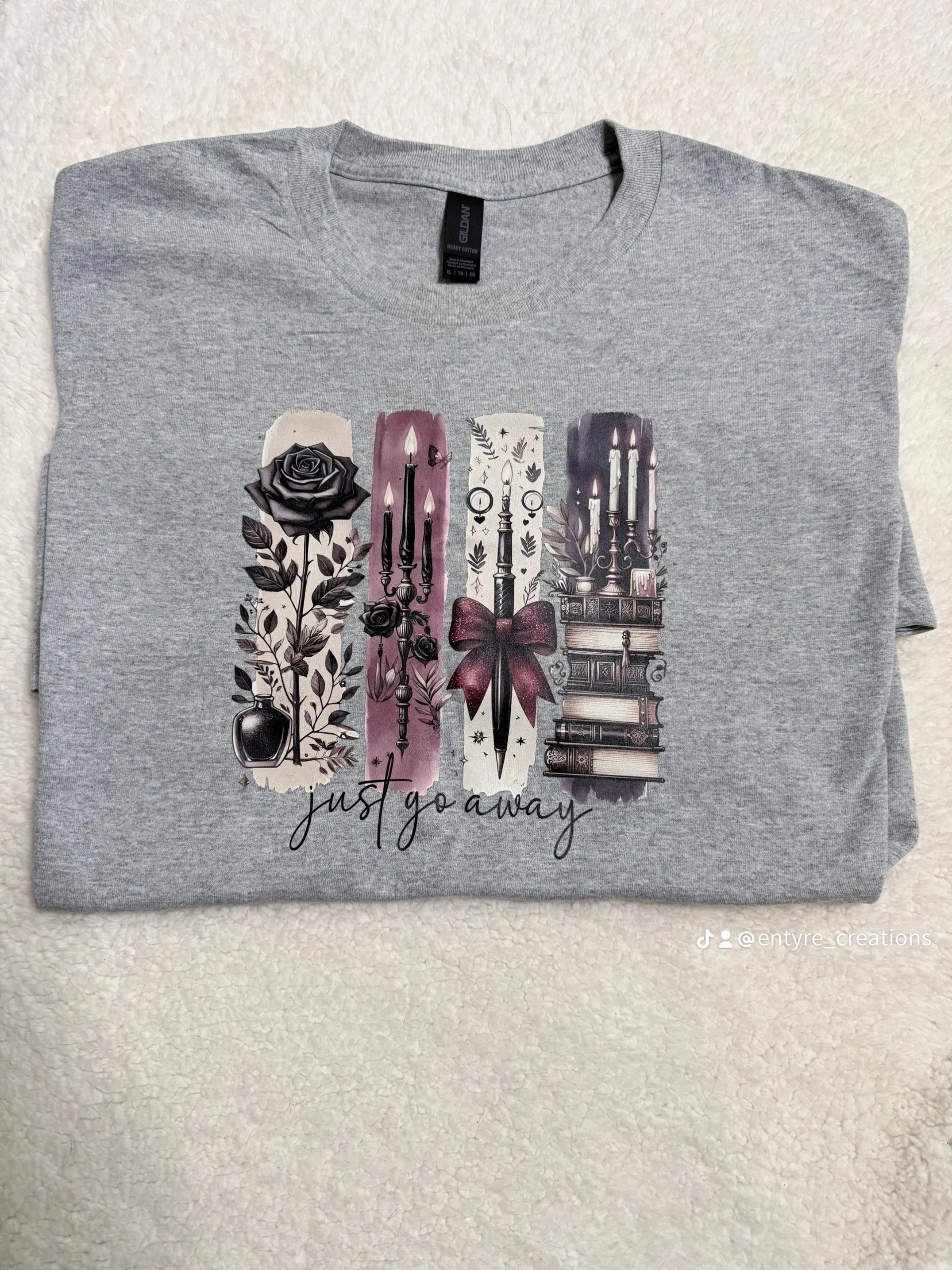 "Just Go Away" Dark Academia Graphic Tee