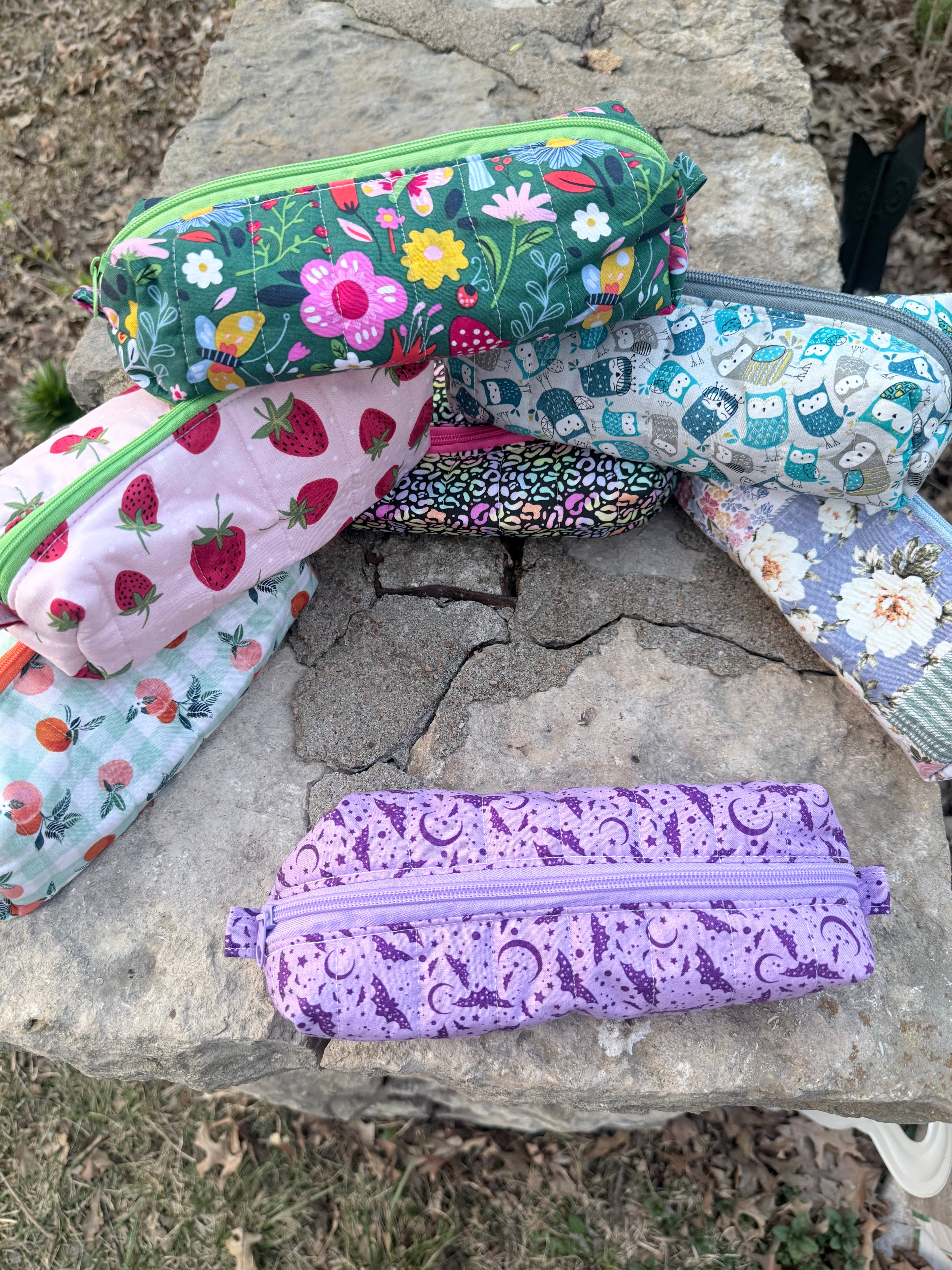 The Signature Quilted Boxy Pouch - Handmade Zipper Organizer