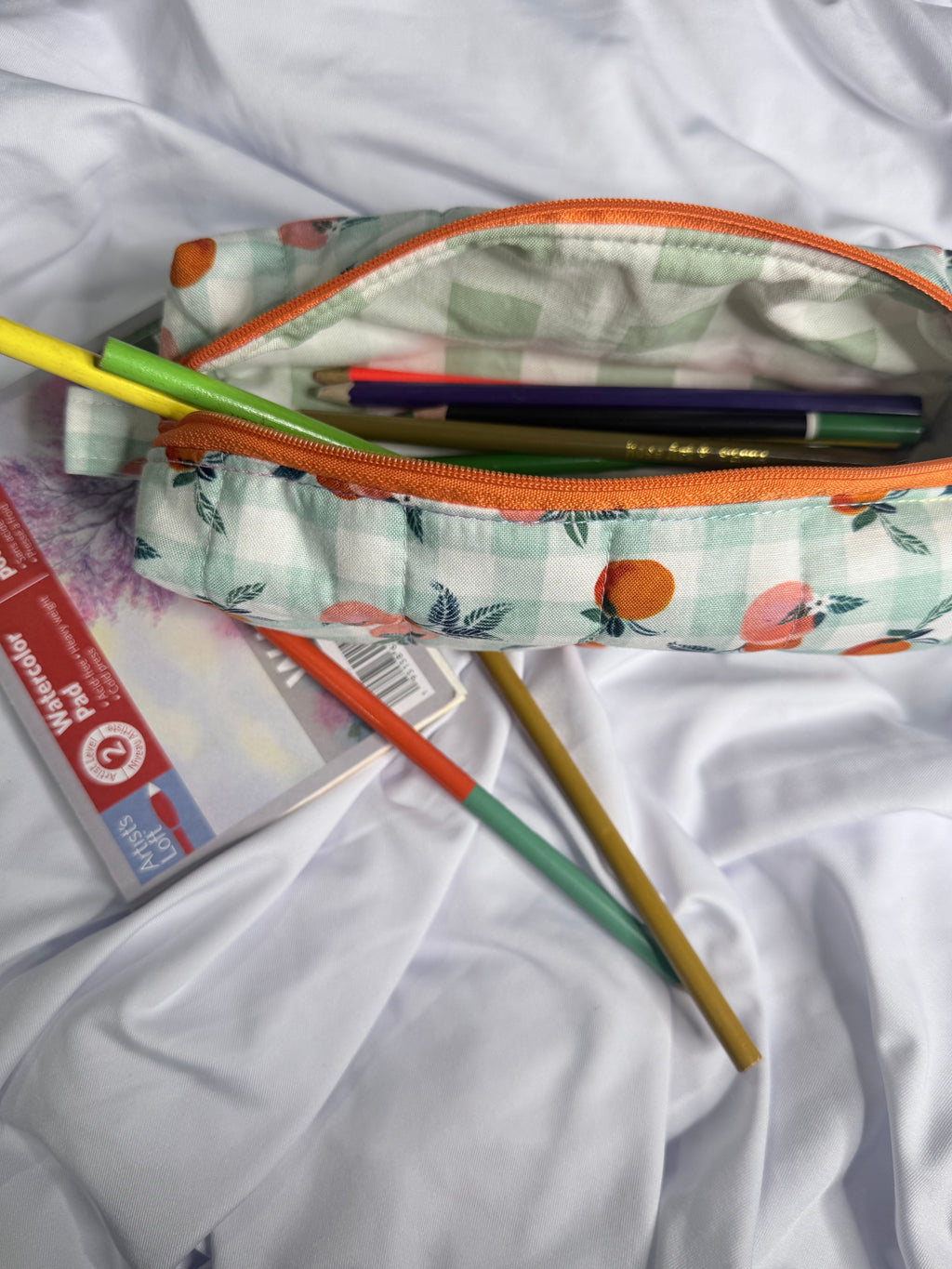 The Signature Quilted Boxy Pouch - Handmade Zipper Organizer