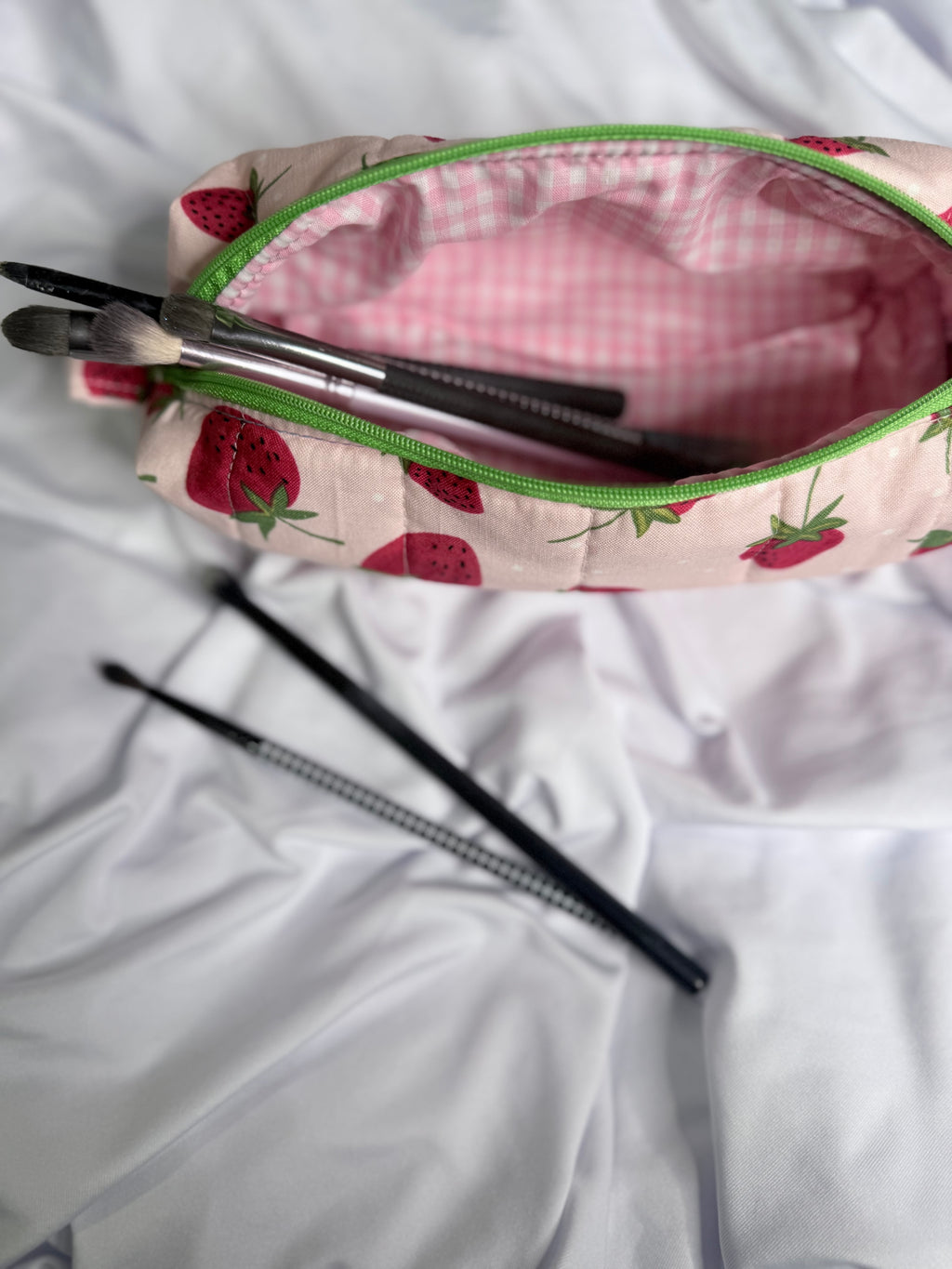 The Signature Quilted Boxy Pouch - Handmade Zipper Organizer