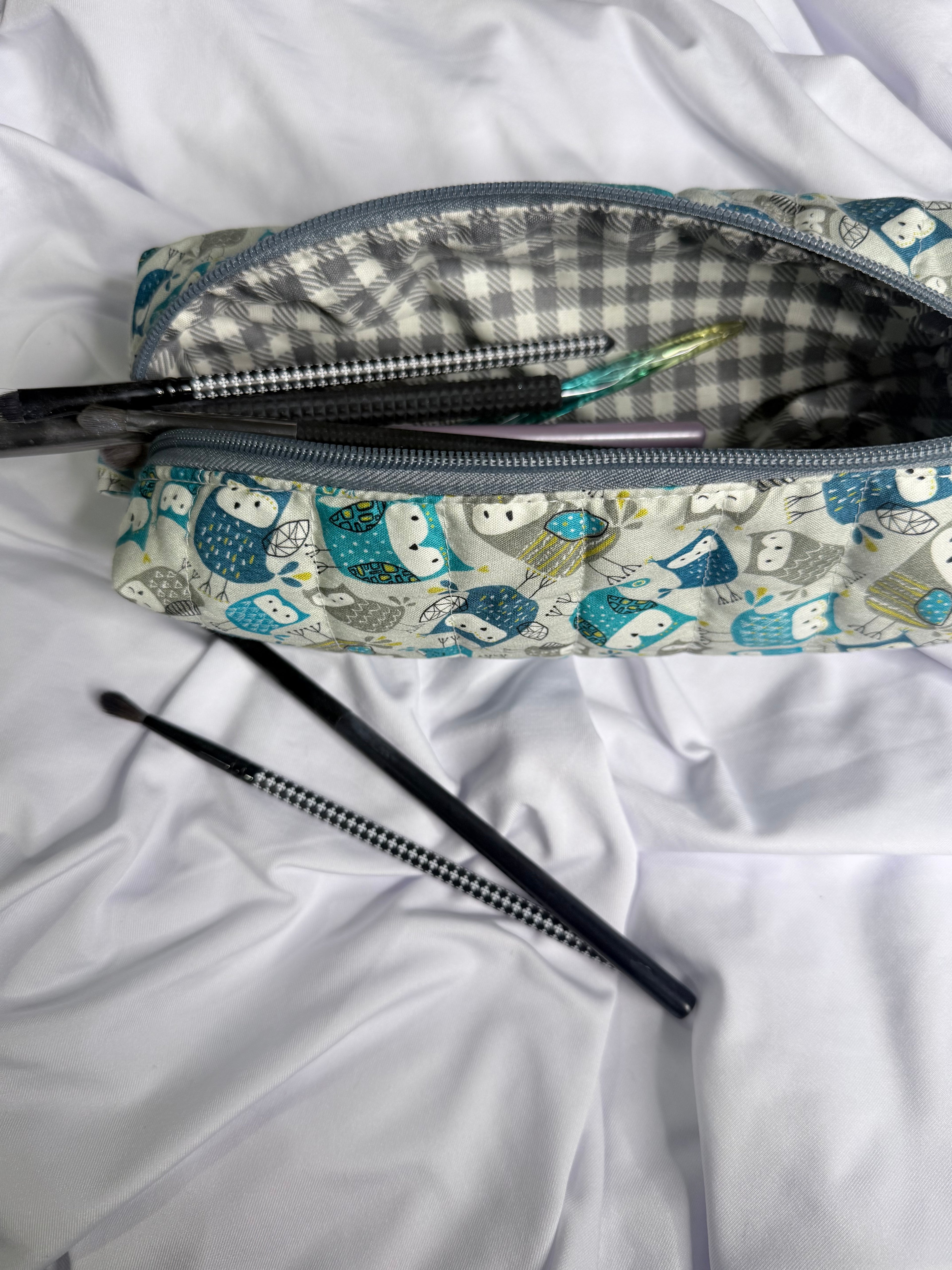 The Signature Quilted Boxy Pouch - Handmade Zipper Organizer