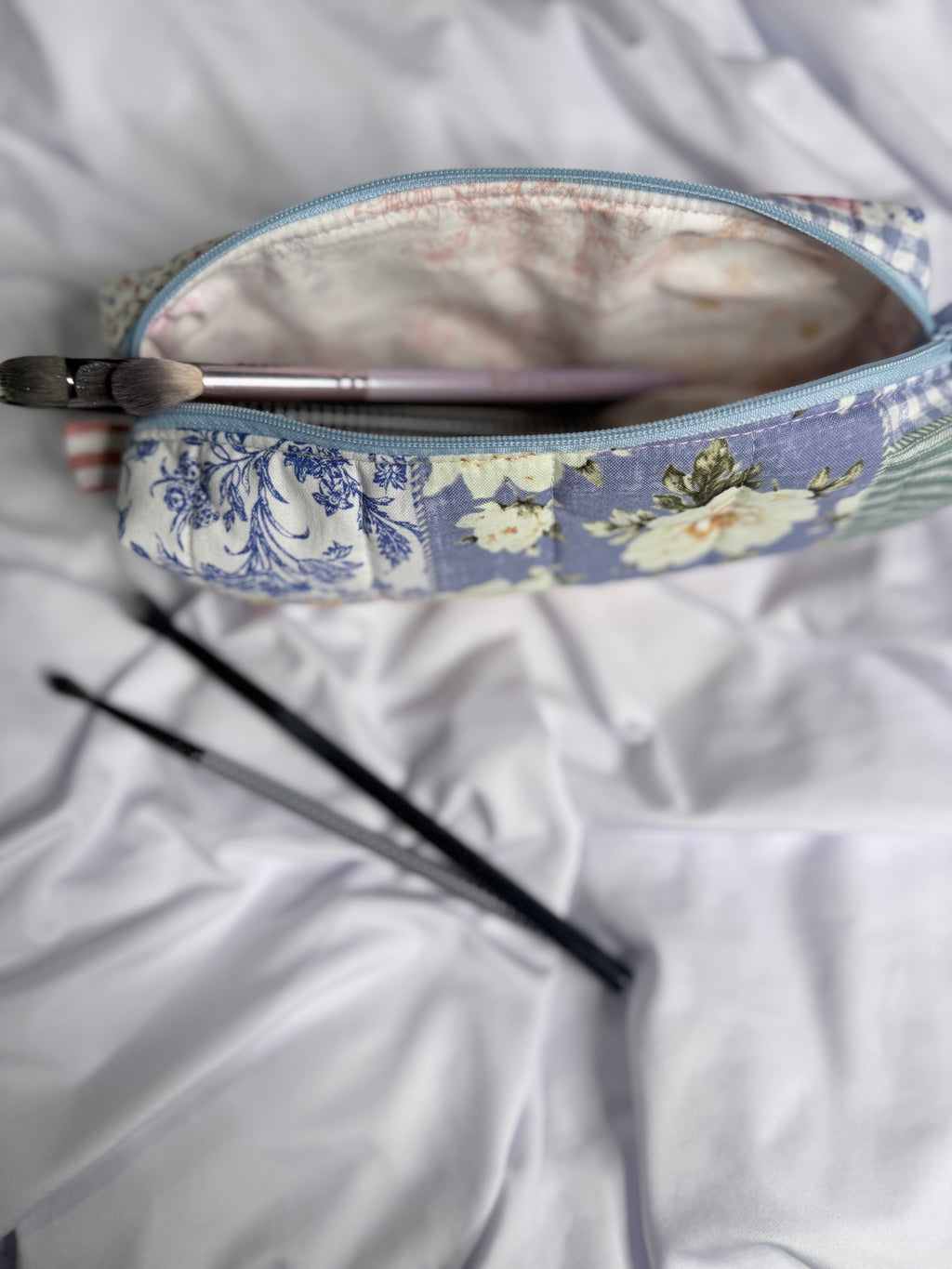 The Signature Quilted Boxy Pouch - Handmade Zipper Organizer