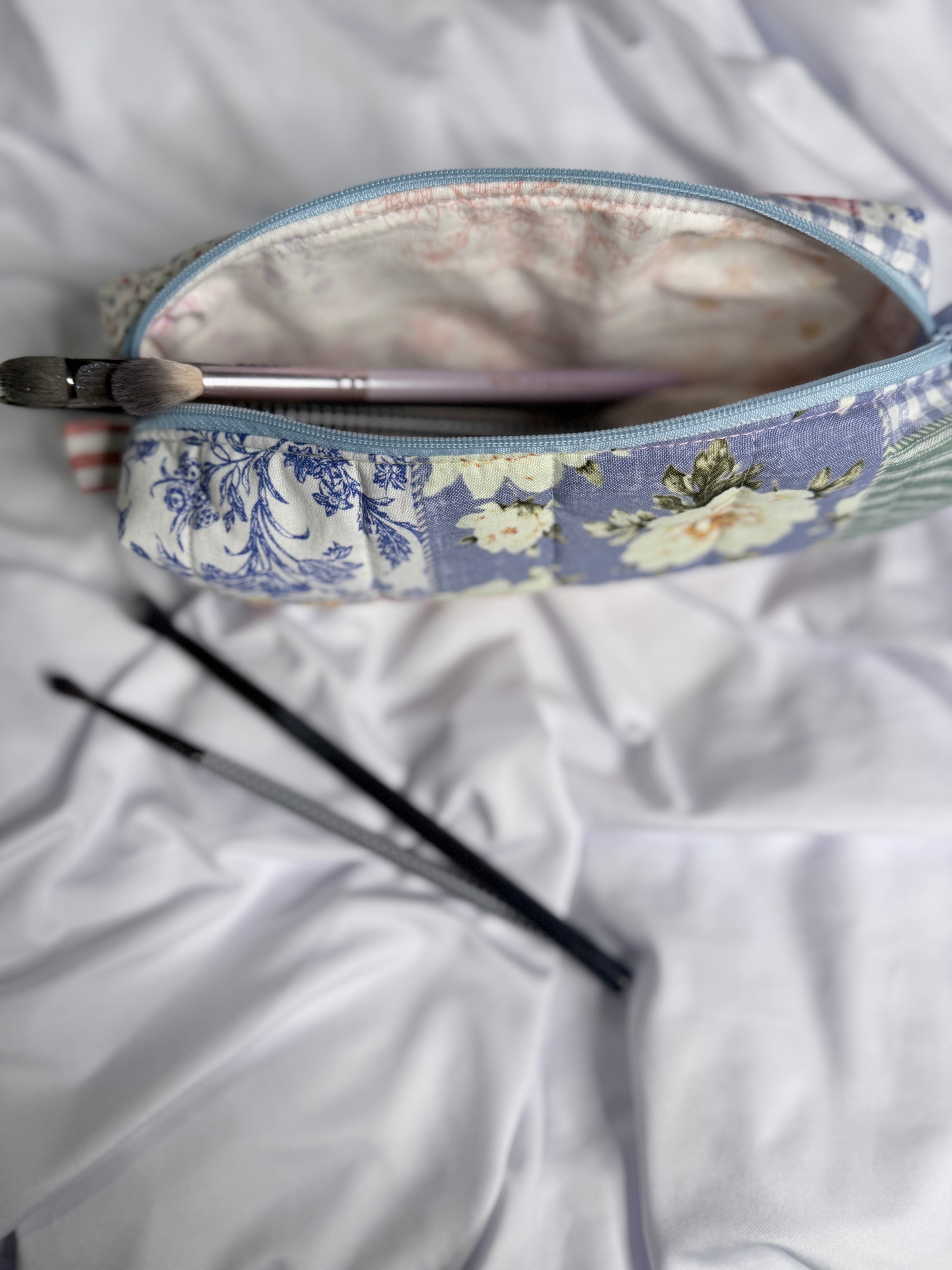 The Signature Quilted Boxy Pouch - Handmade Zipper Organizer