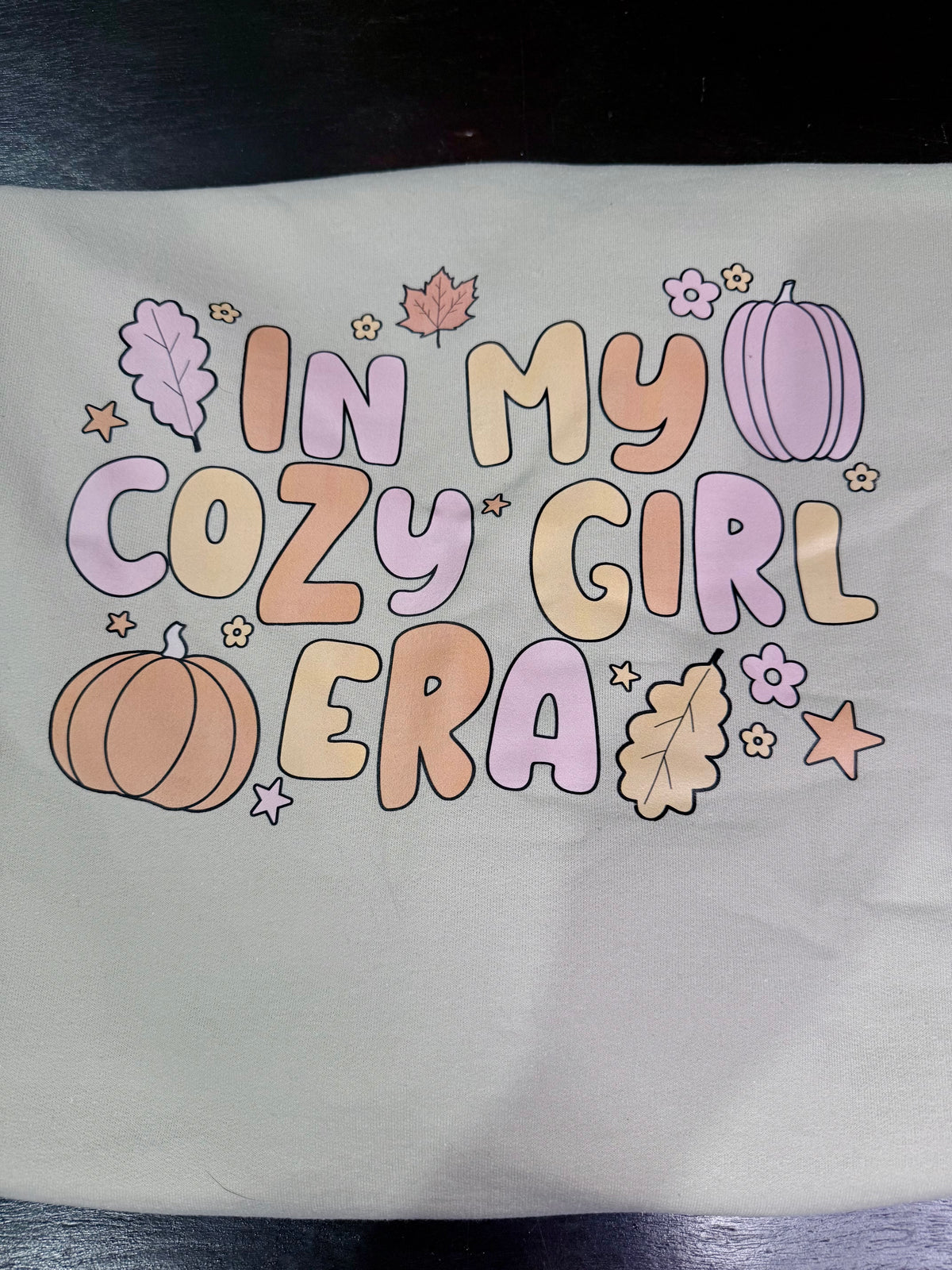 In My Cozy Girl Era Crewneck Sweatshirt – Pastel Retro Fall Pumpkin Sweater