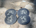 Halloween Slate Coasters – Adorable Ghost Designs, Set of 4 Laser Etched