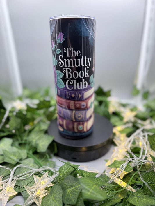 Smutty Book Club Tumbler 20oz Skinny | Funny Romance Reader Cup with Lid | Bookish Gift for Coffee & Iced Drinks